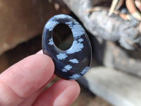 Polished Snowflake Obsidian Oval Pendants - Sold Per Item - From Mexico