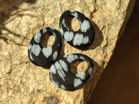 Polished Snowflake Obsidian Oval Pendants - Sold Per Item - From Mexico