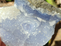 Natural Blue Lace Agate Geode Specimens x 2 From Nsanje, Malawi