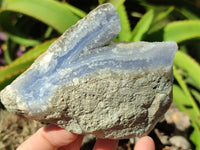 Natural Blue Lace Agate Geode Specimens x 2 From Nsanje, Malawi