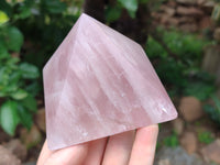 Polished Rose Quartz Pyramids x 3 From Madagascar