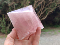 Polished Rose Quartz Pyramids x 3 From Madagascar