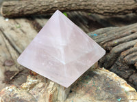 Polished Rose Quartz Pyramids x 3 From Madagascar