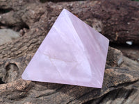 Polished Rose Quartz Pyramids x 3 From Madagascar