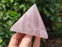 Polished Rose Quartz Pyramids x 3 From Madagascar