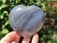 Polished Lazulite Gemstone Hearts  x 6 From Madagascar