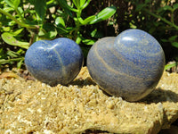 Polished Lazulite Gemstone Hearts  x 6 From Madagascar