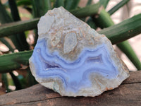 Polished Blue Lace Agate Geodes x 5 From Nsanje, Malawi