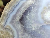 Polished Blue Lace Agate Geodes x 5 From Nsanje, Malawi