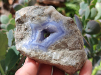 Polished Blue Lace Agate Geodes x 5 From Nsanje, Malawi