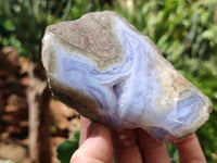 Polished Blue Lace Agate Geodes x 5 From Nsanje, Malawi