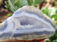 Polished Blue Lace Agate Geodes x 5 From Nsanje, Malawi