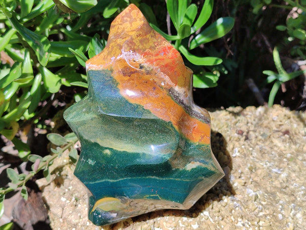 Polished Ocean Jasper Flame x 1 From Madagascar