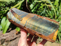 Polished On One Side Tiger's Eye Slabs x 2 From Prieska, South Africa