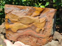 Polished On One Side Tiger's Eye Slabs x 2 From Prieska, South Africa