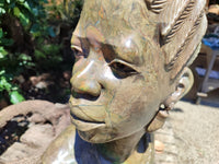 Hand Made Green Verdite African Woman Bust x 1 From Zimbabwe