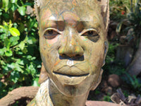 Hand Made Green Verdite African Woman Bust x 1 From Zimbabwe