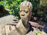 Hand Made Green Verdite African Woman Bust x 1 From Zimbabwe