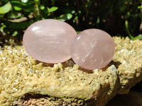 Polished Rose Quartz Palm Stones x 20 From Ambatondrazaka, Madagascar