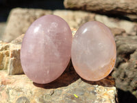 Polished Rose Quartz Palm Stones x 20 From Ambatondrazaka, Madagascar