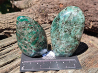 Polished Rare Emerald Mica In Matrix Standing Free Forms x 6 From Mutoko, Zimbabwe