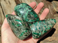 Polished Rare Emerald Mica In Matrix Standing Free Forms x 6 From Mutoko, Zimbabwe