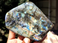 Polished Labradorite Standing Free Forms x 3 From Tulear, Madagascar