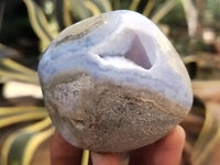 Polished Blue Lace Agate Geodes x 6 From Nsanje, Malawi