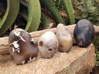 Polished Mix Of Selected Agate Standing Free Forms x 4 From Madagascar