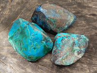 Polished Shattuckite with Azurite and Chrysocolla Free Forms x 12 From Congo