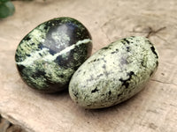 Polished Leopard Stone Standing Free Forms x 12 From Nyanga, Zimbabwe