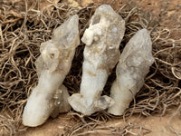 Natural Drusy Quartz Coated Calcite Pseudomorp Crystals x 20 From Lesotho