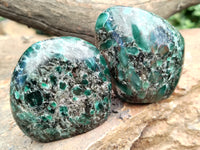 Polished Emerald Mica In Matrix Standing Free Forms x 6 From Mutoko, Zimbabwe