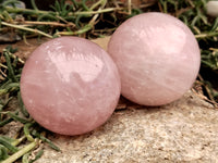 Polished Rose Quartz Spheres x 4 From Ambatondrazaka, Madagascar