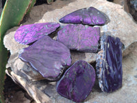 Polished Purpurite Free Forms x 6 From Namibia