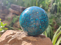 Polished Chrysocolla Conglomerate Spheres x 2 From Congo