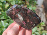 Polished Ruby Corundum In Chrome Verdite Standing Free Forms x 5 From Zimbabwe