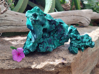 Natural Silky Malachite Specimens x 2 From Kasompe, Congo