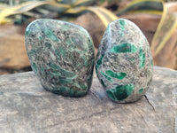 Polished Emerald Mica In Matrix Standing Free Forms x 6 From Mutoko, Zimbabwe