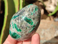 Polished Emerald Mica In Matrix Standing Free Forms x 6 From Mutoko, Zimbabwe