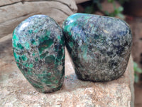 Polished Emerald Mica In Matrix Standing Free Forms x 6 From Mutoko, Zimbabwe