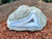 Polished Blue Lace Agate Geodes x 12 From Nsanje, Malawi