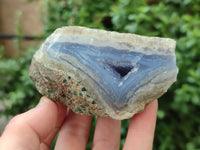 Polished Blue Lace Agate Geodes x 12 From Nsanje, Malawi