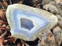 Polished Blue Lace Agate Geodes x 12 From Nsanje, Malawi