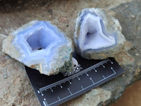 Polished Blue Lace Agate Geodes x 12 From Nsanje, Malawi