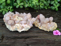 Natural Amethyst Spirit Quartz Clusters x 2 From Boekenhouthoek, South Africa