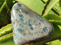 Polished Blue Spinel Spotted Quartz Standing Free Forms x 2 From Madagascar