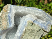 Natural Blue Lace Agate Geode Specimens x 2 From Nsanje, Malawi