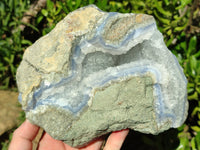 Natural Blue Lace Agate Geode Specimens x 2 From Nsanje, Malawi