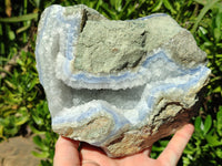 Natural Blue Lace Agate Geode Specimens x 2 From Nsanje, Malawi